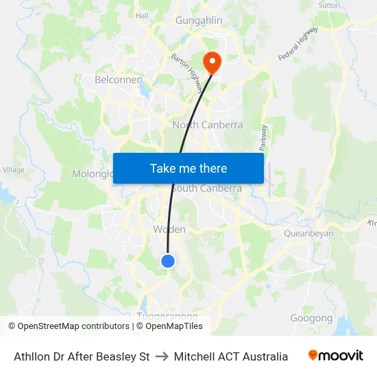 Athllon Dr After Beasley St to Mitchell ACT Australia map