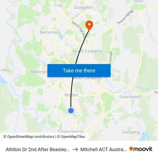 Athllon Dr 2nd After Beasley St to Mitchell ACT Australia map