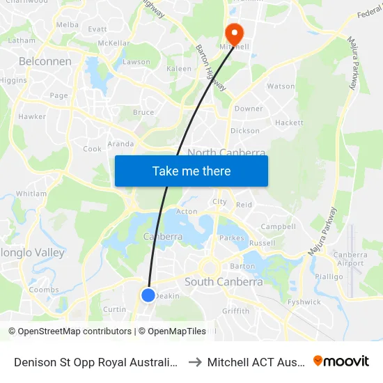 Denison St Opp Royal Australian Mint to Mitchell ACT Australia map