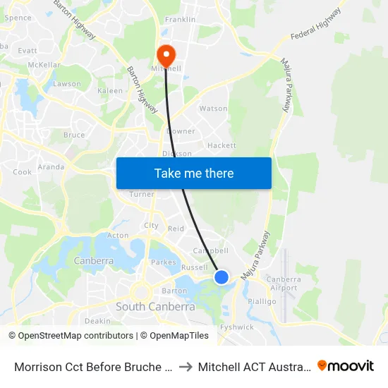 Morrison Cct Before Bruche Rd to Mitchell ACT Australia map