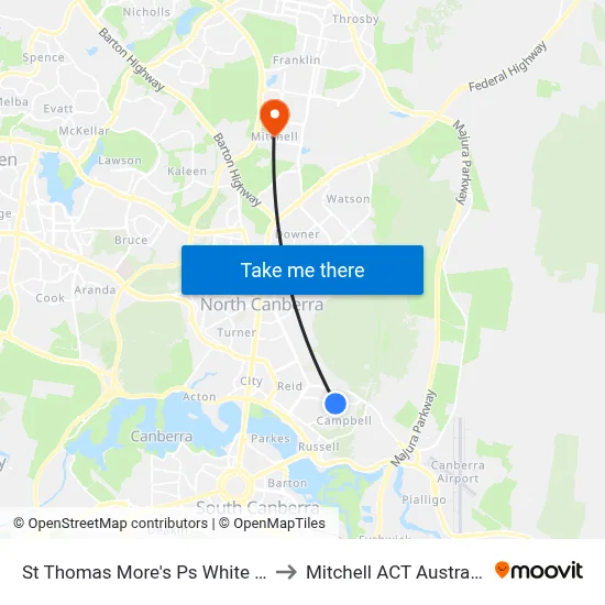 St Thomas More's Ps White St to Mitchell ACT Australia map