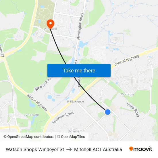 Watson Shops Windeyer St to Mitchell ACT Australia map
