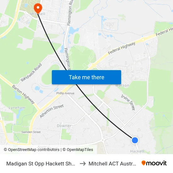 Madigan St Opp Hackett Shops to Mitchell ACT Australia map