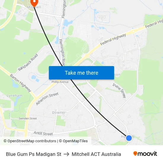 Blue Gum Ps Madigan St to Mitchell ACT Australia map