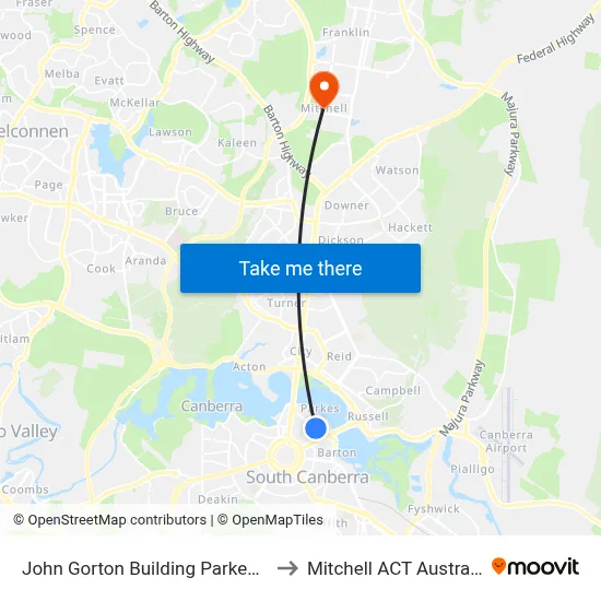 John Gorton Building Parkes Pl to Mitchell ACT Australia map