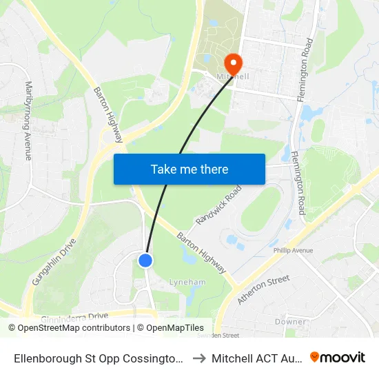 Ellenborough St Opp Cossington Smith St to Mitchell ACT Australia map
