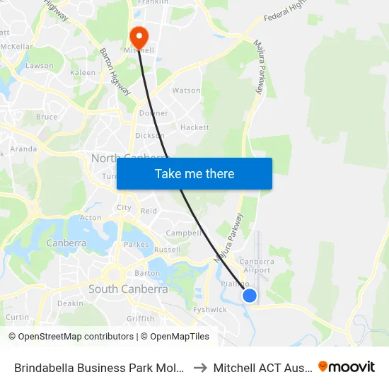 Brindabella Business Park Molonglo Dr to Mitchell ACT Australia map