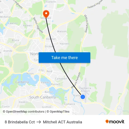 8 Brindabella Cct to Mitchell ACT Australia map