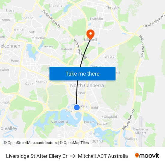 Liversidge St After Ellery Cr to Mitchell ACT Australia map