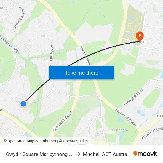 Gwydir Square Maribyrnong Av to Mitchell ACT Australia map