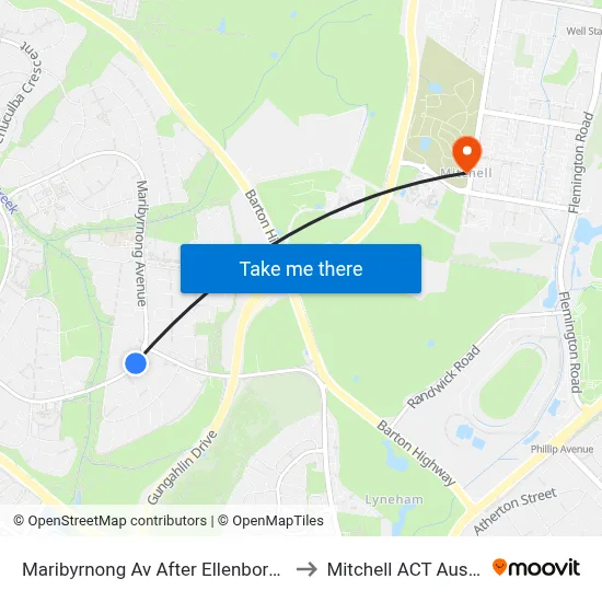 Maribyrnong Av After Ellenborough St to Mitchell ACT Australia map