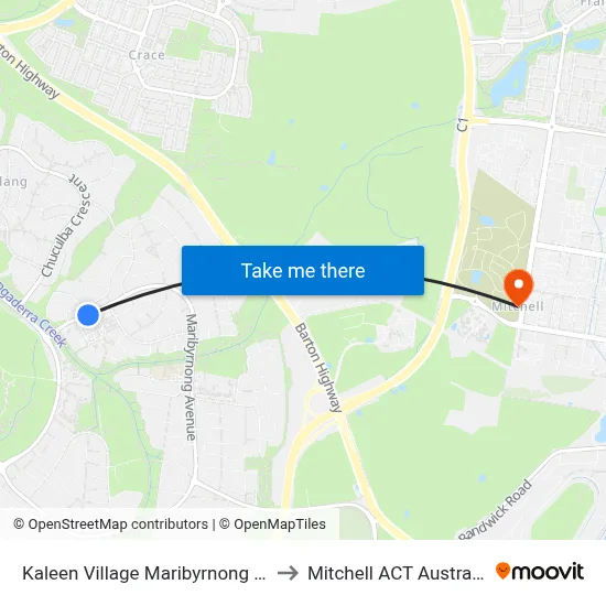 Kaleen Village Maribyrnong Av to Mitchell ACT Australia map