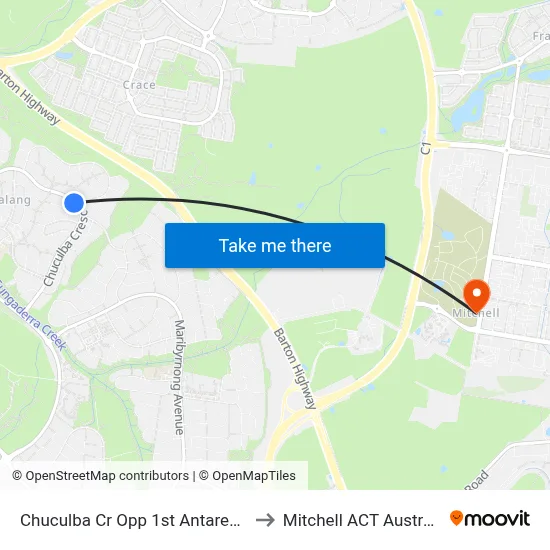 Chuculba Cr Opp 1st Antares Cr to Mitchell ACT Australia map