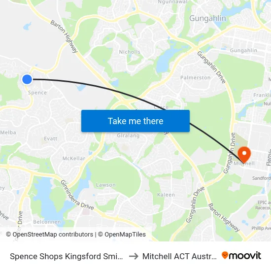Spence Shops Kingsford Smith Dr to Mitchell ACT Australia map