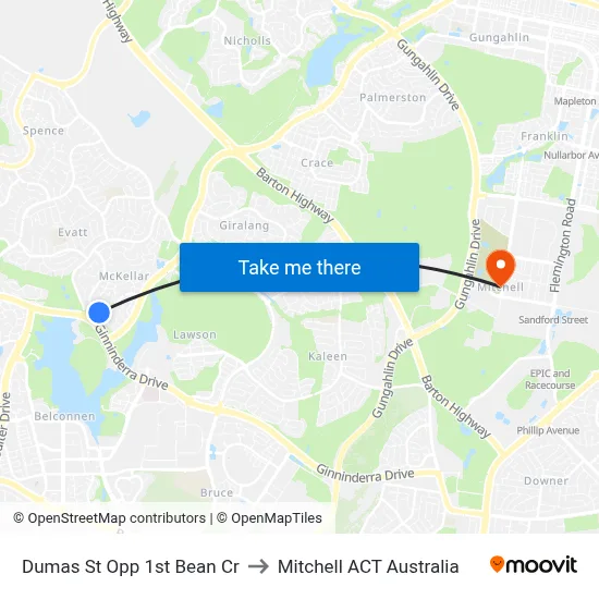 Dumas St Opp 1st Bean Cr to Mitchell ACT Australia map