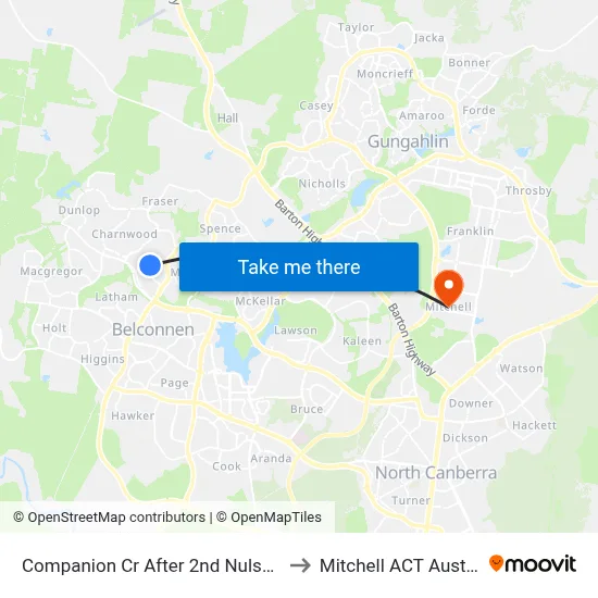 Companion Cr After 2nd Nulsen Cct to Mitchell ACT Australia map