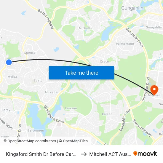 Kingsford Smith Dr Before Carandini St to Mitchell ACT Australia map