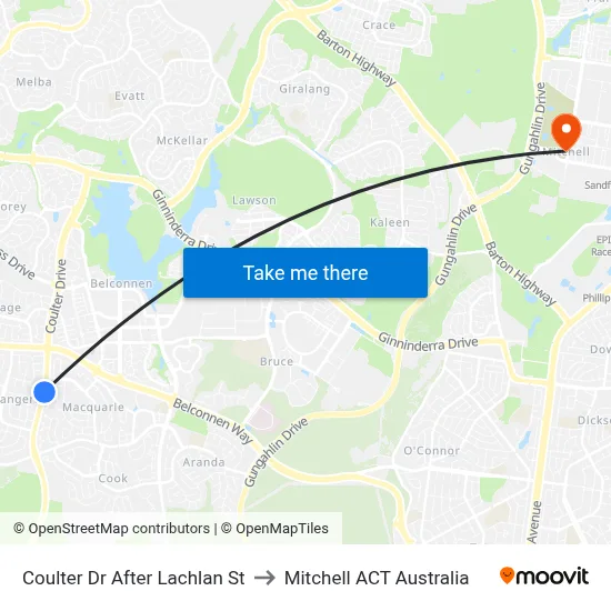 Coulter Dr After Lachlan St to Mitchell ACT Australia map