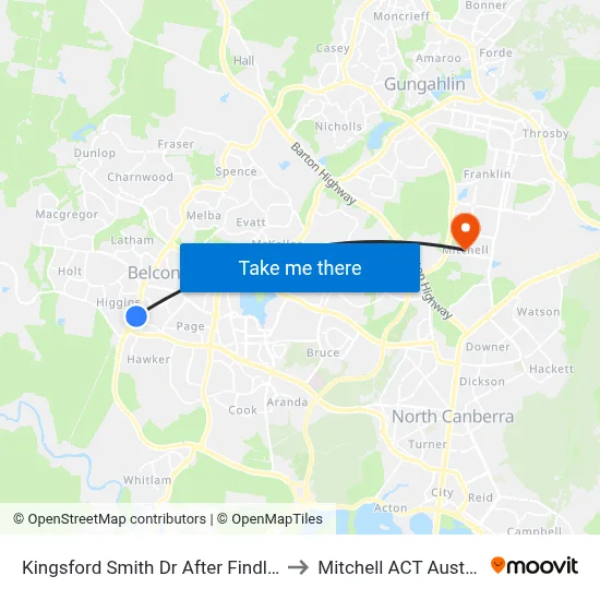 Kingsford Smith Dr After Findlay St to Mitchell ACT Australia map