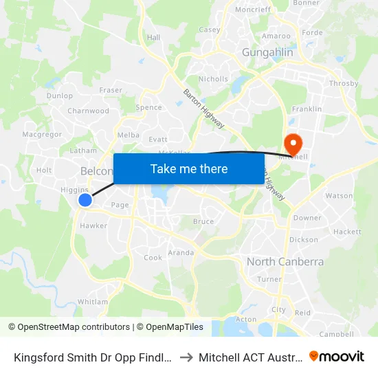 Kingsford Smith Dr Opp Findlay St to Mitchell ACT Australia map