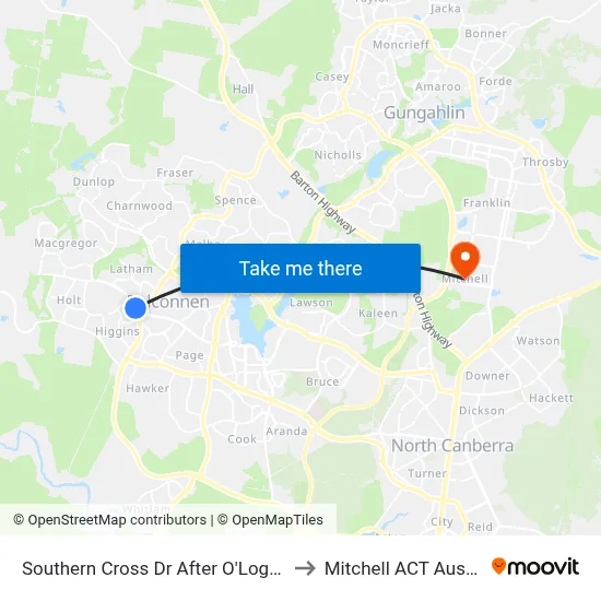 Southern Cross Dr After O'Loghlen St to Mitchell ACT Australia map