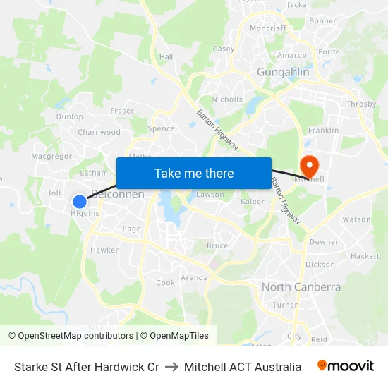 Starke St After Hardwick Cr to Mitchell ACT Australia map