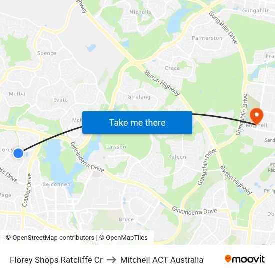 Florey Shops Ratcliffe Cr to Mitchell ACT Australia map
