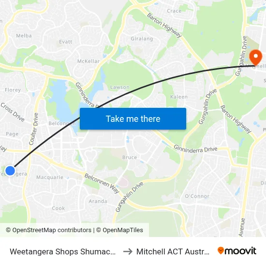 Weetangera Shops Shumack St to Mitchell ACT Australia map