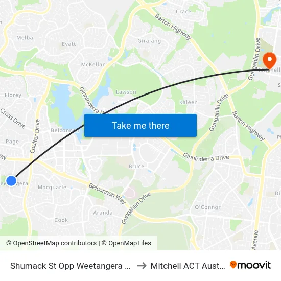 Shumack St Opp Weetangera Shops to Mitchell ACT Australia map