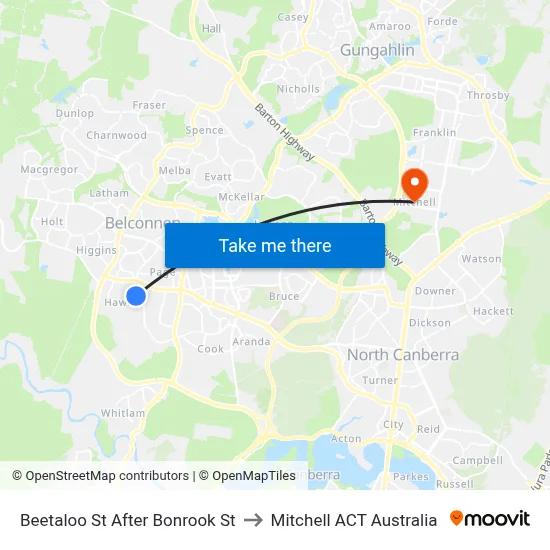 Beetaloo St After Bonrook St to Mitchell ACT Australia map