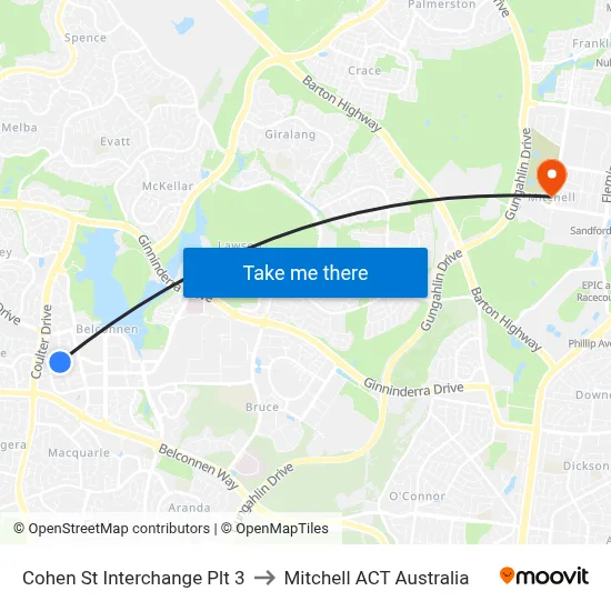 Cohen St Interchange Plt 3 to Mitchell ACT Australia map