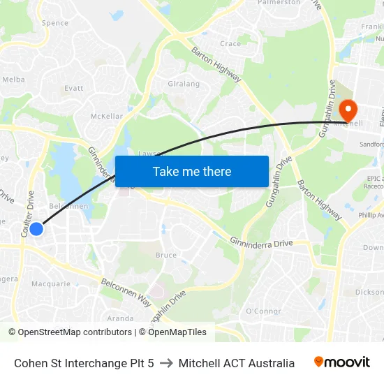 Cohen St Interchange Plt 5 to Mitchell ACT Australia map