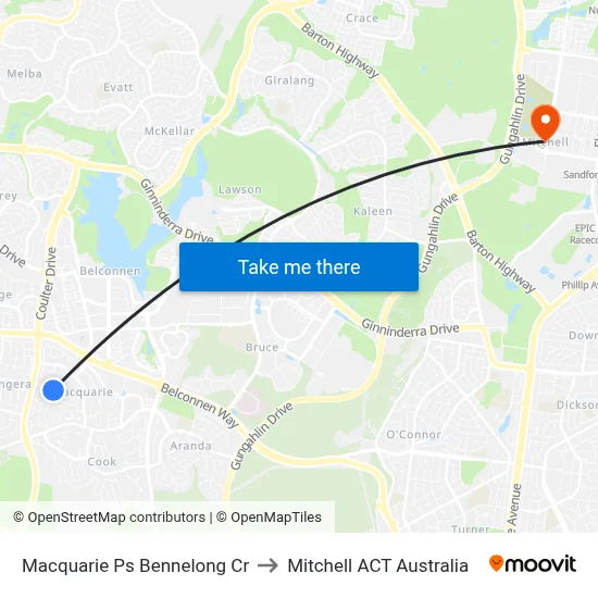 Macquarie Ps Bennelong Cr to Mitchell ACT Australia map