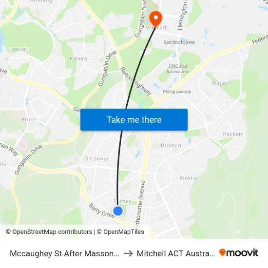 Mccaughey St After Masson St to Mitchell ACT Australia map
