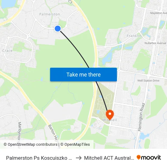 Palmerston Ps Koscuiszko Av to Mitchell ACT Australia map