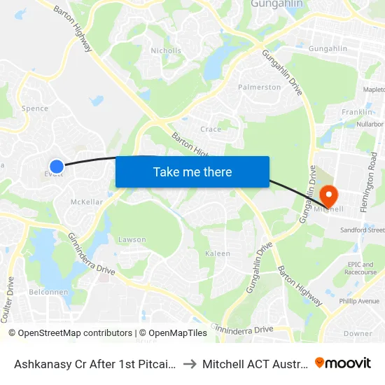 Ashkanasy Cr After 1st Pitcairn St to Mitchell ACT Australia map