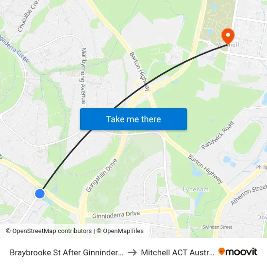 Braybrooke St After Ginninderra Dr to Mitchell ACT Australia map