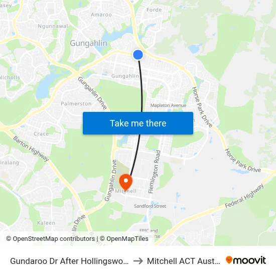 Gundaroo Dr After Hollingsworth St to Mitchell ACT Australia map