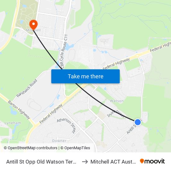 Antill St Opp Old Watson Terminus to Mitchell ACT Australia map