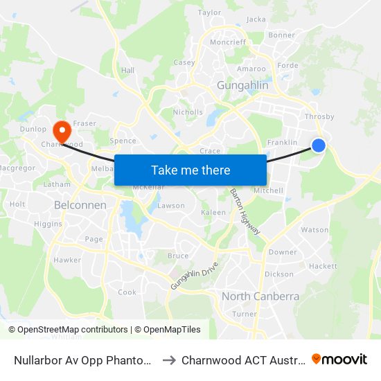 Nullarbor Av Opp Phantom St to Charnwood ACT Australia map