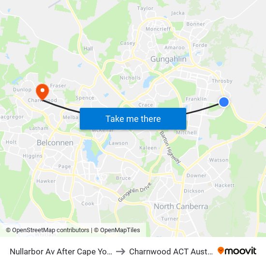 Nullarbor Av After Cape York St to Charnwood ACT Australia map