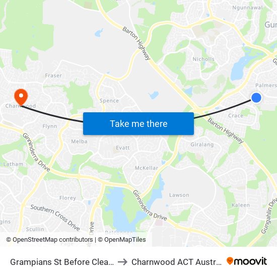 Grampians St Before Clear St to Charnwood ACT Australia map