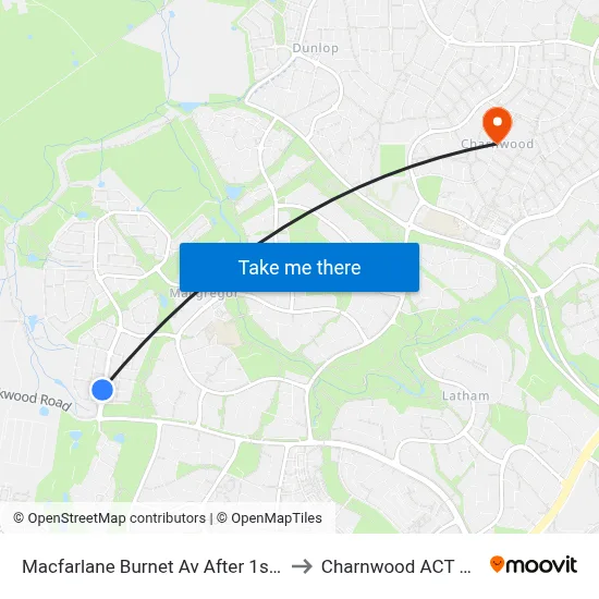 Macfarlane Burnet Av After 1st Eccles Cct to Charnwood ACT Australia map