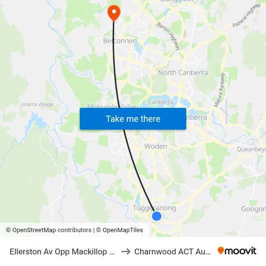 Ellerston Av Opp Mackillop College to Charnwood ACT Australia map