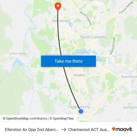 Ellerston Av Opp 2nd Abercorn Cr to Charnwood ACT Australia map