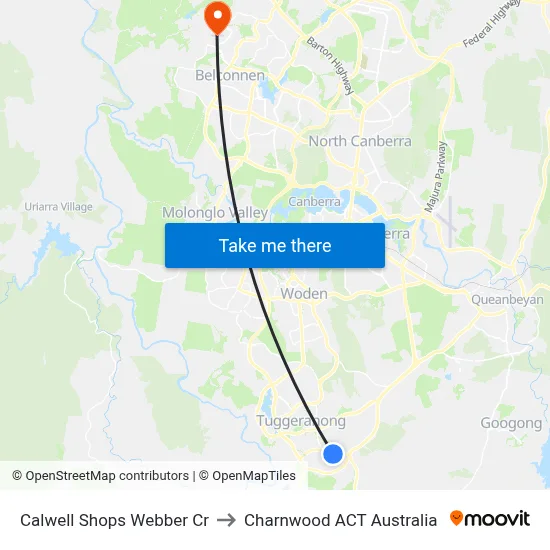 Calwell Shops Webber Cr to Charnwood ACT Australia map