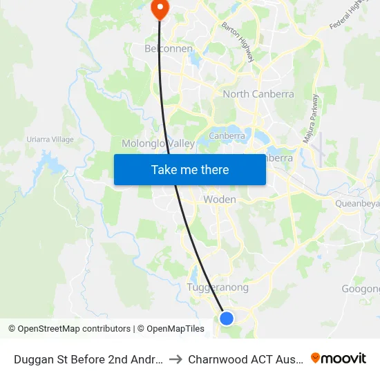 Duggan St Before 2nd Andrew Cr to Charnwood ACT Australia map