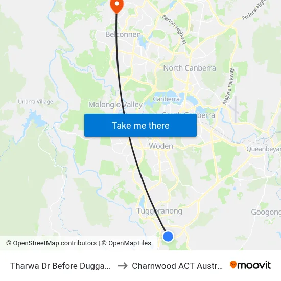 Tharwa Dr Before Duggan St to Charnwood ACT Australia map