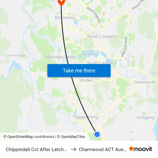 Chippindall Cct After Latchford St to Charnwood ACT Australia map