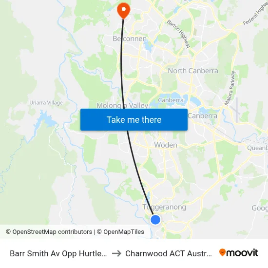 Barr Smith Av Opp Hurtle Av to Charnwood ACT Australia map